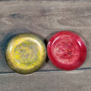 Vintage Copper Enamel Ashtray Dish Set‎ Mid Century Modern Decor